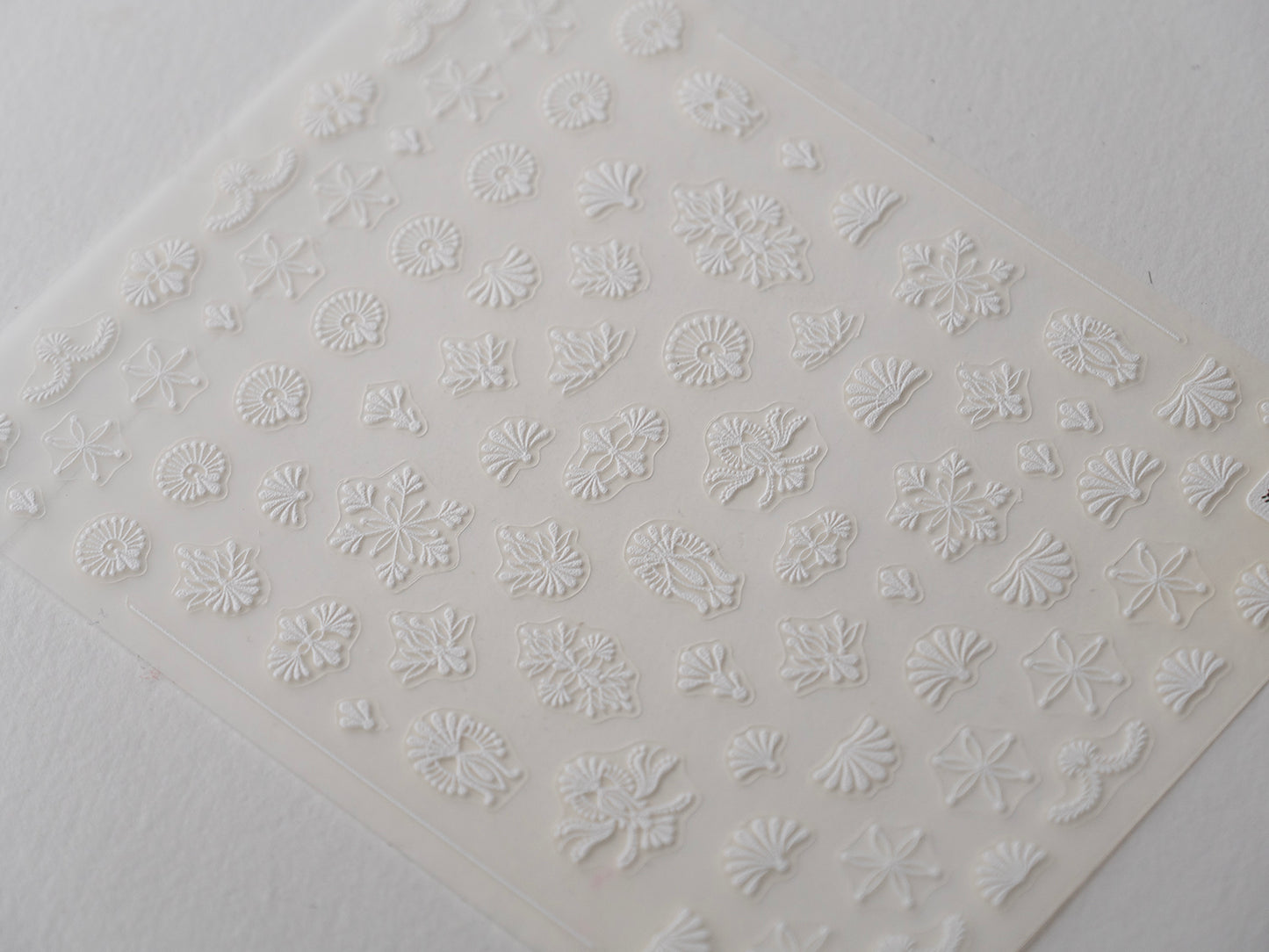 White Lace Nail Art Stickers Textile Lace Texture Mandala Nail Stickers, Boho Ornamental Decal