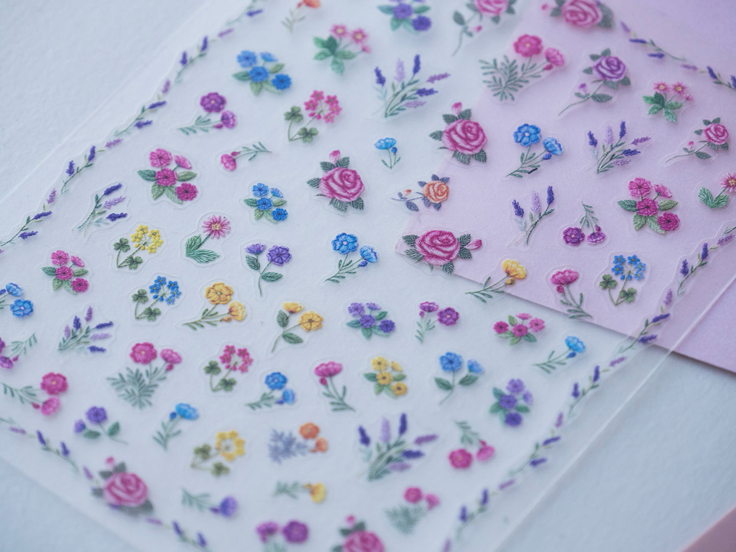 Floral Nail Stickers Vintage Botanical Garden Nail Art Colorful Flower Manicure