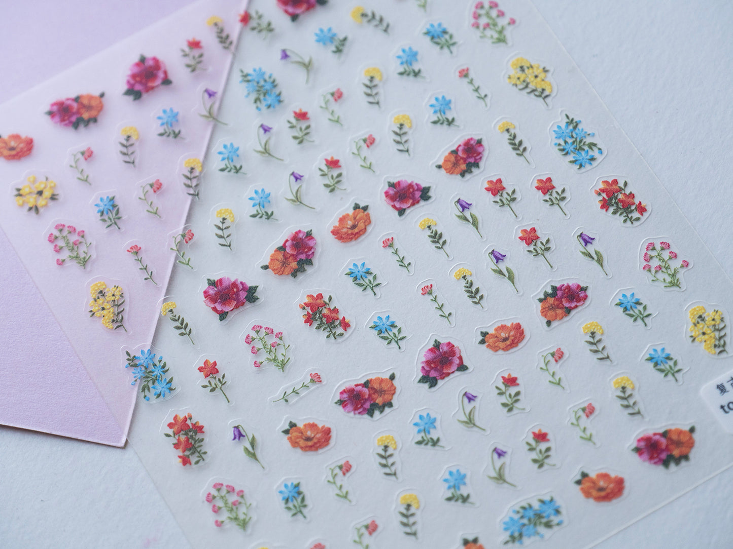 Floral Nail Stickers Vintage Botanical Garden Nail Art Colorful Flower Manicure