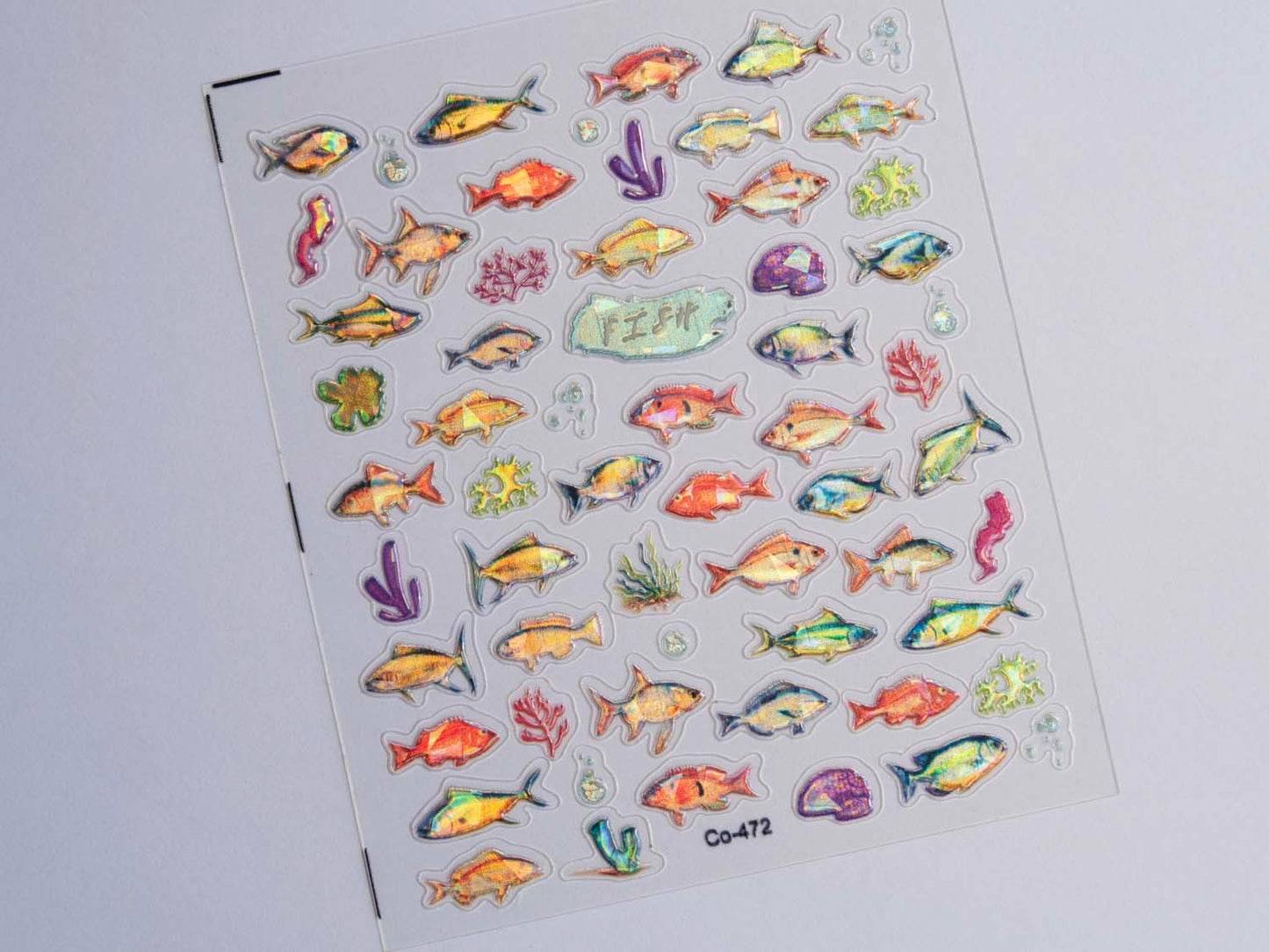 Iridescent Tropical Fish Nail Stickers – Holographic Mermaid Nail Art