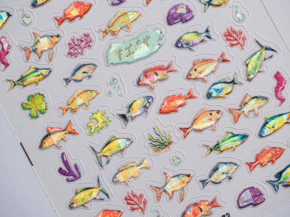 Iridescent Tropical Fish Nail Stickers – Holographic Mermaid Nail Art