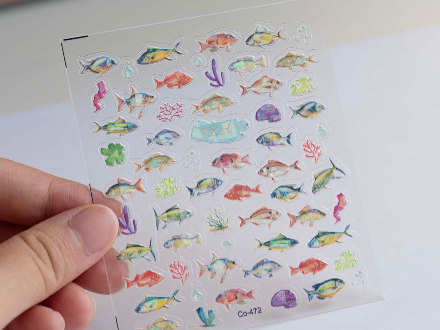 Iridescent Tropical Fish Nail Stickers – Holographic Mermaid Nail Art