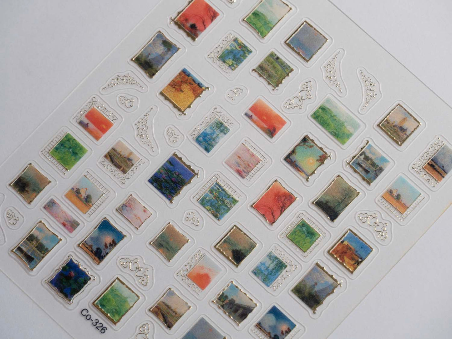 Van Gogh Nail Art Stickers: Starry Night, Sunflowers, Gold Frame