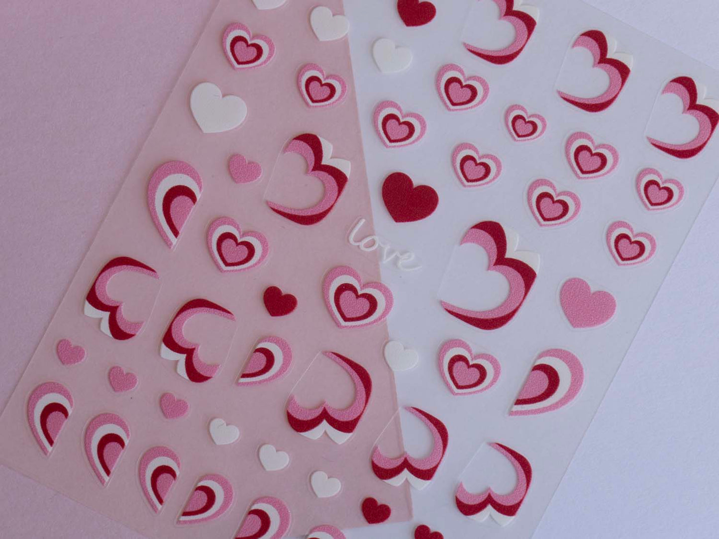 Half Heart Nail Stickers, Hollow Outline Hearts Valentine Romantic Nail Decals