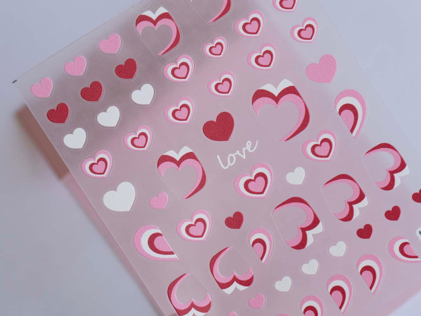 Half Heart Nail Stickers, Hollow Outline Hearts Valentine Romantic Nail Decals