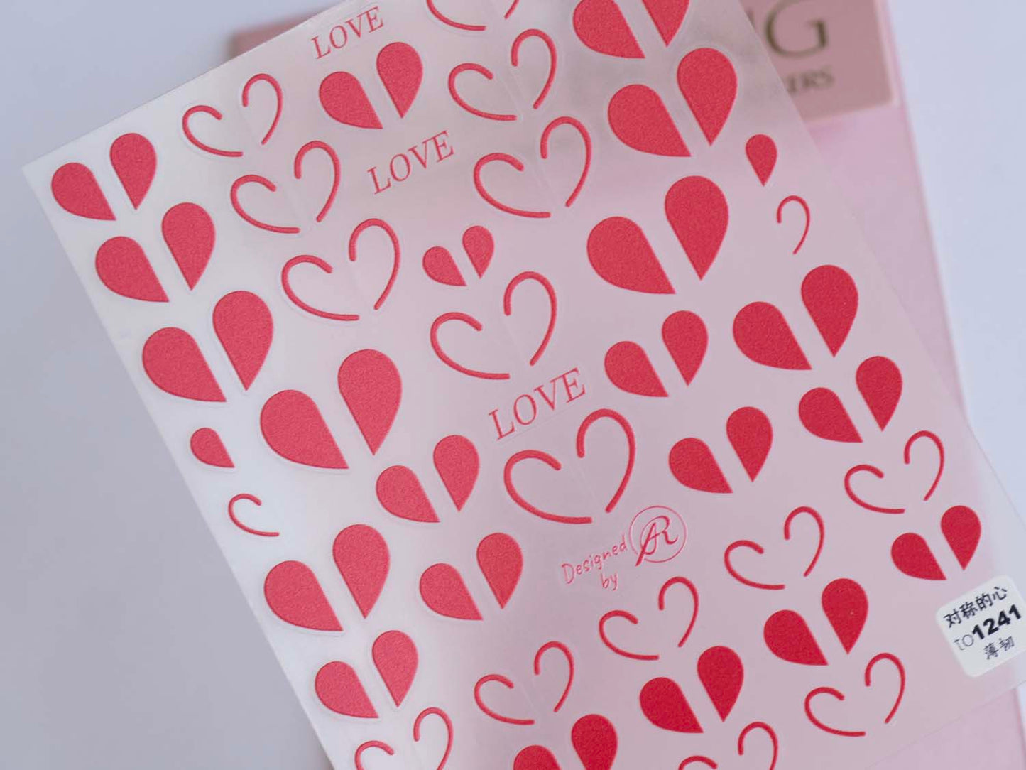Half Heart Nail Stickers, Hollow Outline Hearts Valentine Romantic Nail Decals