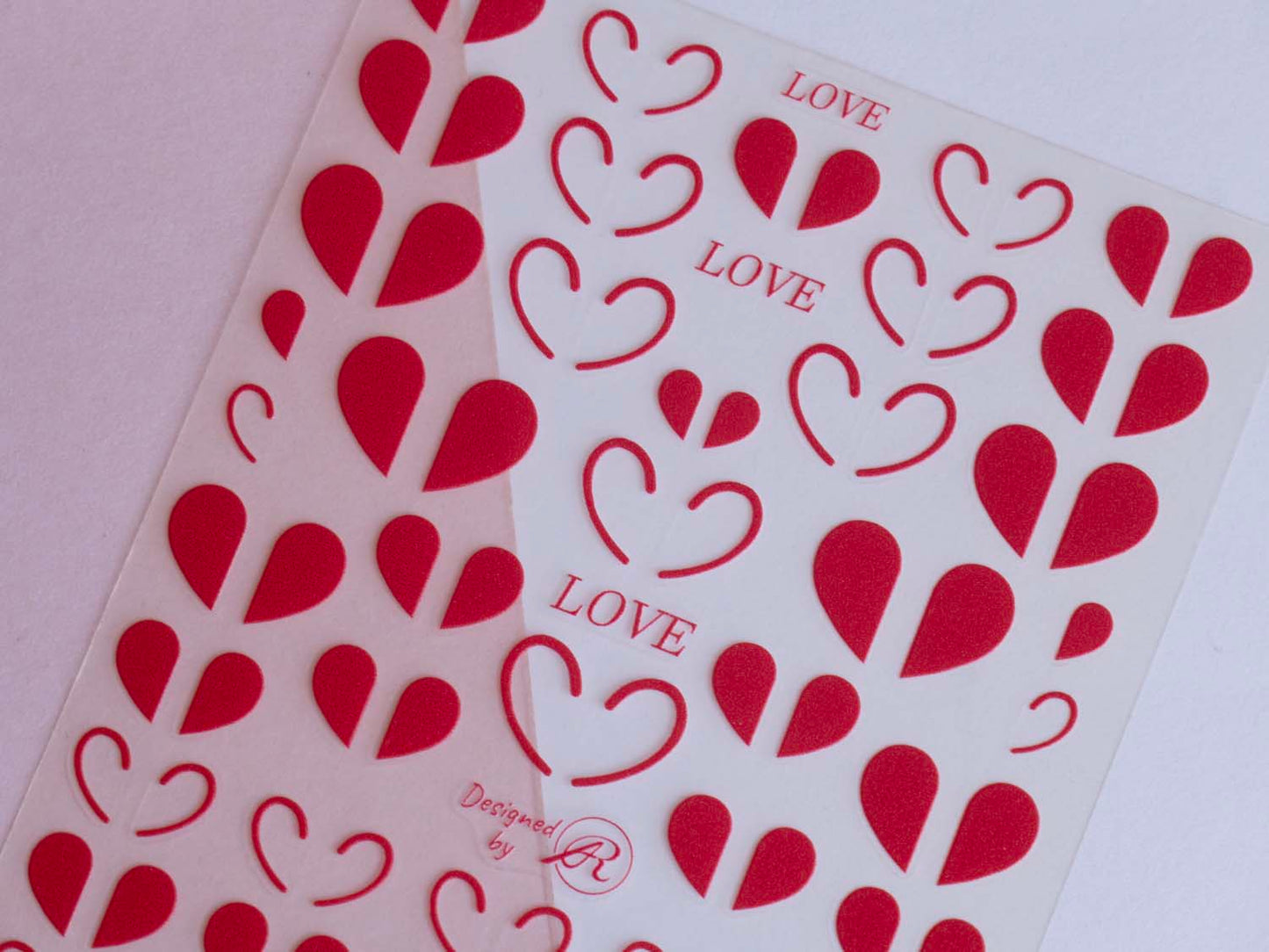 Half Heart Nail Stickers, Hollow Outline Hearts Valentine Romantic Nail Decals