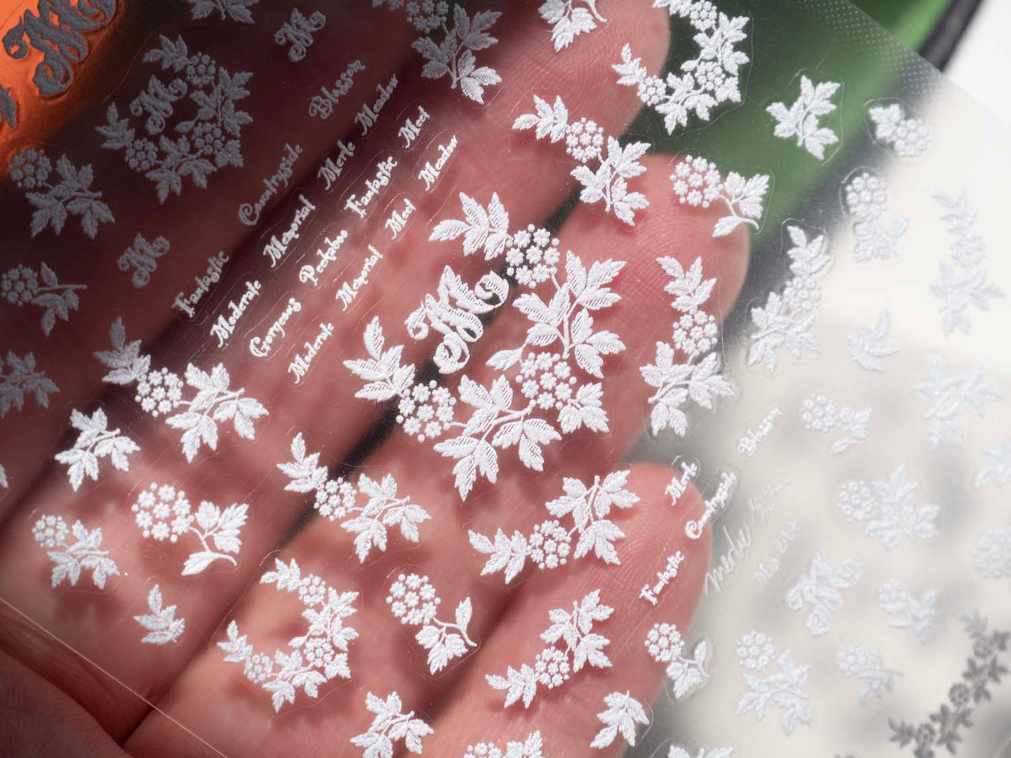 French Embroidered 3D Floral Nail Stickers, Rose Flower Elegant Botanical Nail Art, Raised Embroidery Style Manicure Decor