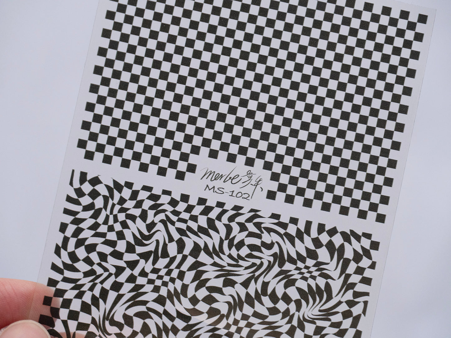 Black and White Checkered Plaid Pattern Nail Art Sticker/ Square Grids Peel Off Tips Stickers