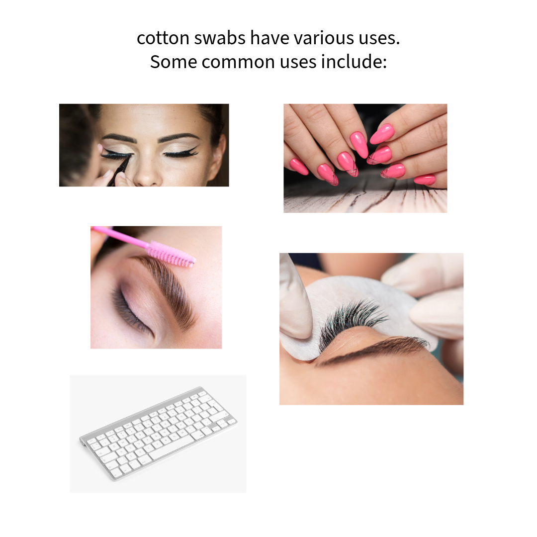 100pcs Lint-Free Disposable Swabs for Nail Art, Gel Cleanup, Lash & Makeup Application