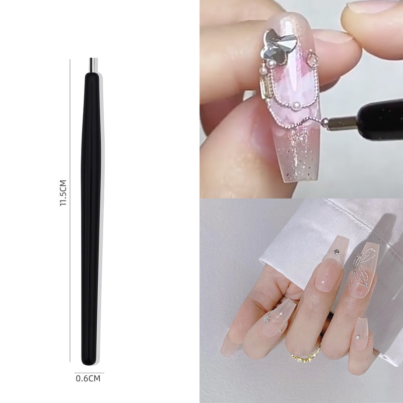 Cat Eye Nail Magnet Tool Set – Cat Eye Gel Magnet, Magnetic Beads Wand & Y-Shape Love Clip for 3D Nail Art