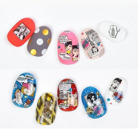 Pin-up Girl Nail Art Sticker Vintage Magazine