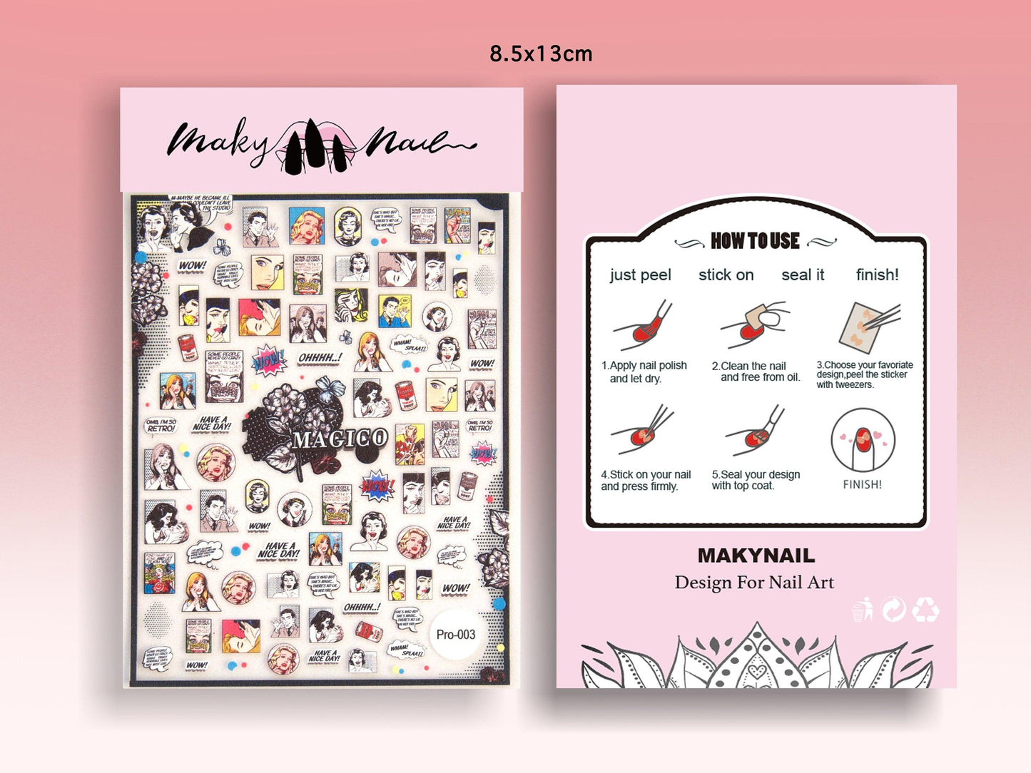 Pin-up Girl Nail Art Sticker Vintage Magazine