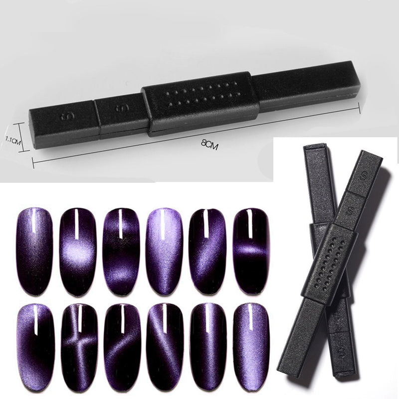 Cat Eye Nail Magnet Tool Set – Cat Eye Gel Magnet, Magnetic Beads Wand & Y-Shape Love Clip for 3D Nail Art