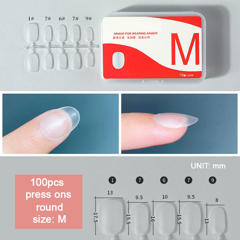 100pcs Pre-shaped Matte Full Cover Short False Press on Nails