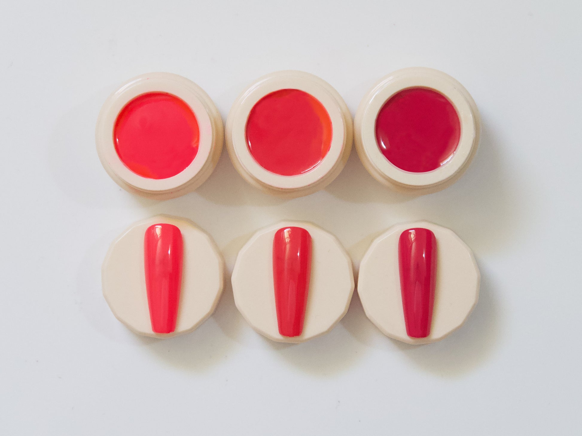 3pcs Neon Pink Red Solid Jelly UV Gel Nail Art / Fluorescent Magenta Rose Red Gel Polish/ Pudding UV Gels Creamy Gel Manicure Pedicure