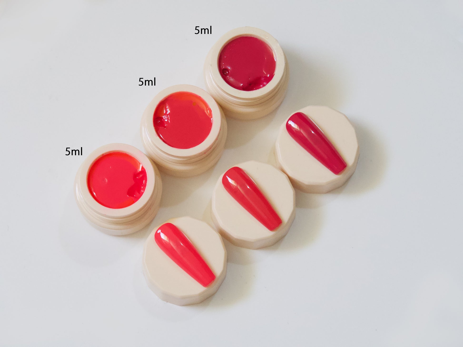 3pcs Neon Pink Red Solid Jelly UV Gel Nail Art / Fluorescent Magenta Rose Red Gel Polish/ Pudding UV Gels Creamy Gel Manicure Pedicure