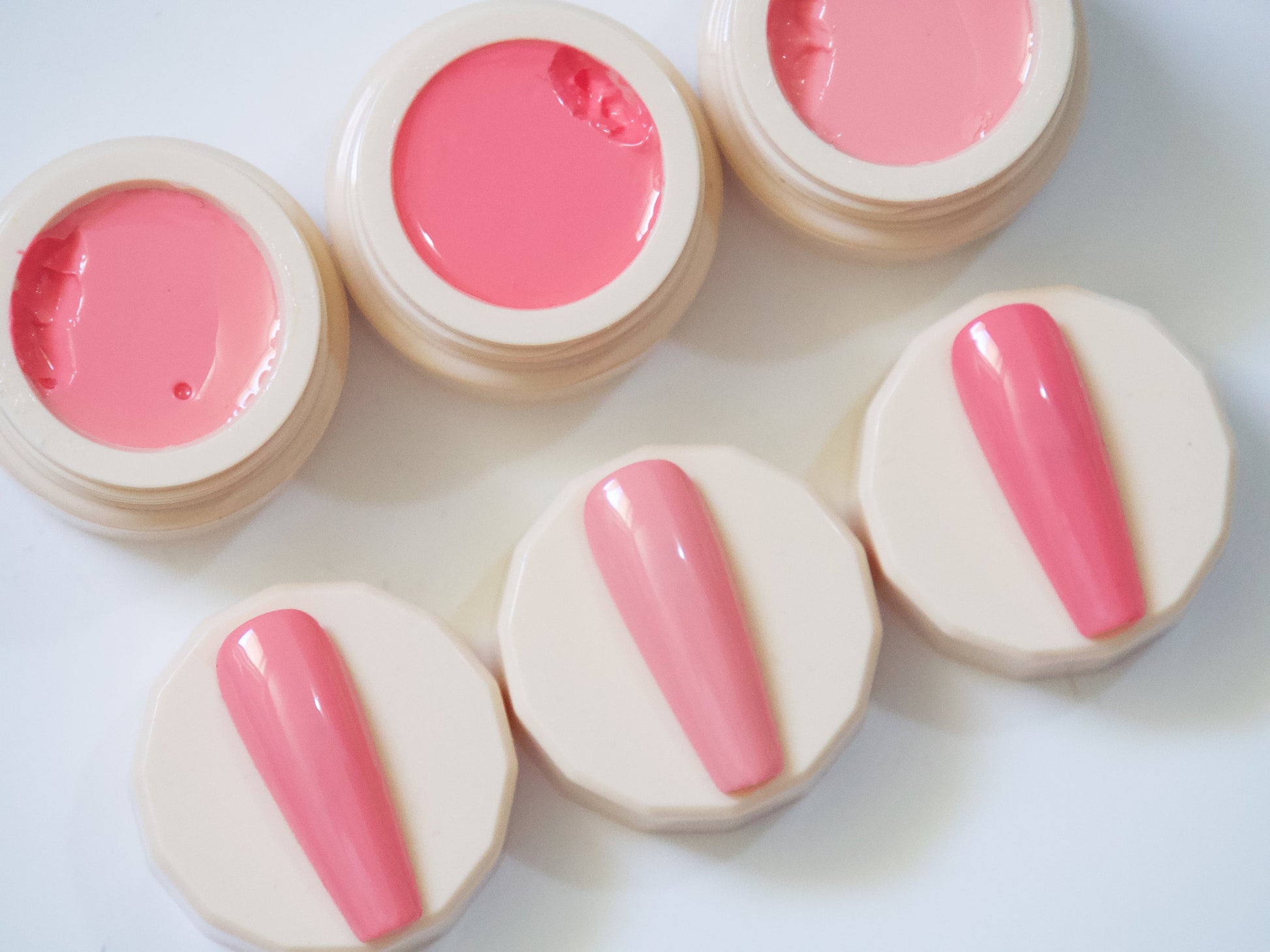 3pcs Barbie Pink Solid Jelly UV Gel Nail Art / Cherry Blossom Sakura Gel Polish/ Pudding Pinky UV Gels Creamy Gel Manicure Pedicure