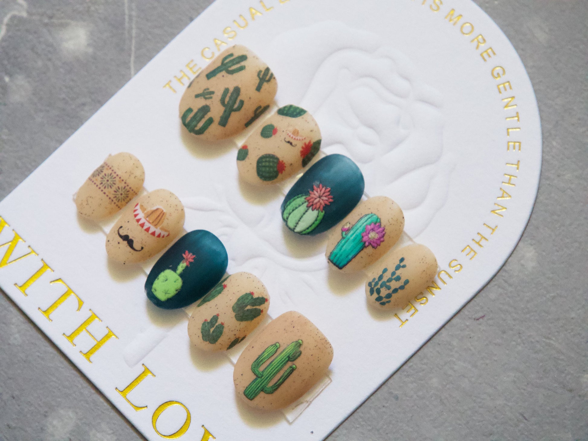 Succulent Plant Desert Cactus Nail Art Sticker/ Botany Echeveria elegans Succulents Green Plants Stickers/ Cacti Cereus Sticker for Manicure
