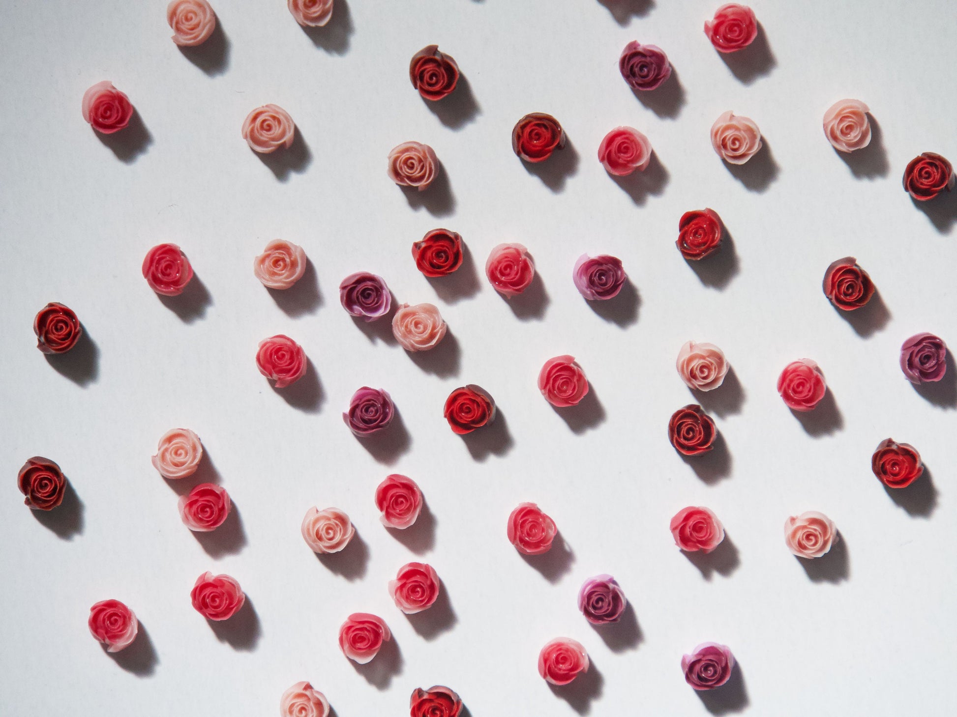 50pcs 3D Rose Flower Nail Jewelry Studs /Resin Floral Nail art Charm /Moonflower Peony Carved Flowers for Manicure & Crafts 4x4mm