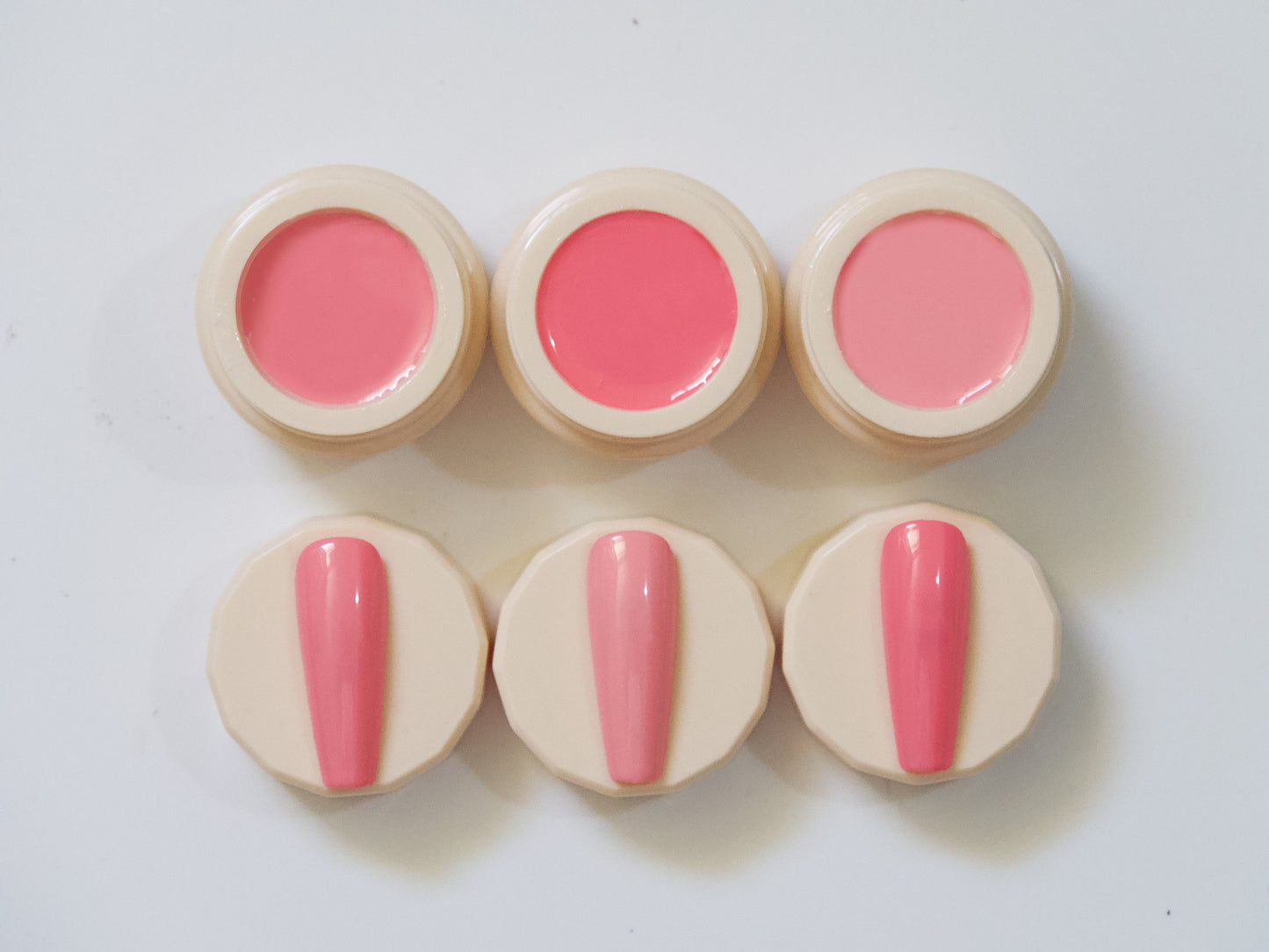 3pcs Barbie Pink Solid Jelly UV Gel Nail Art / Cherry Blossom Sakura Gel Polish/ Pudding Pinky UV Gels Creamy Gel Manicure Pedicure