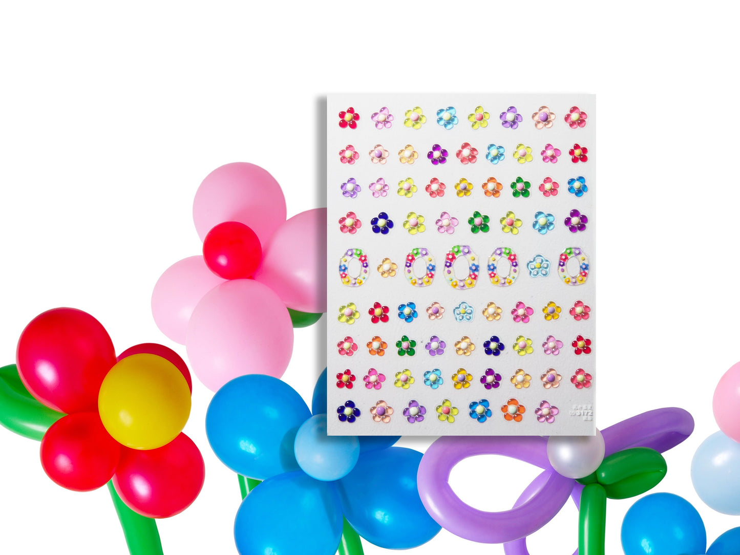 Animal & Flower Balloon Jelly Nails Sticker/ Balloons Art Festive and Decorative Translucent 3D Epoxy Resin Dopamine Balloon Bouquets Nails
