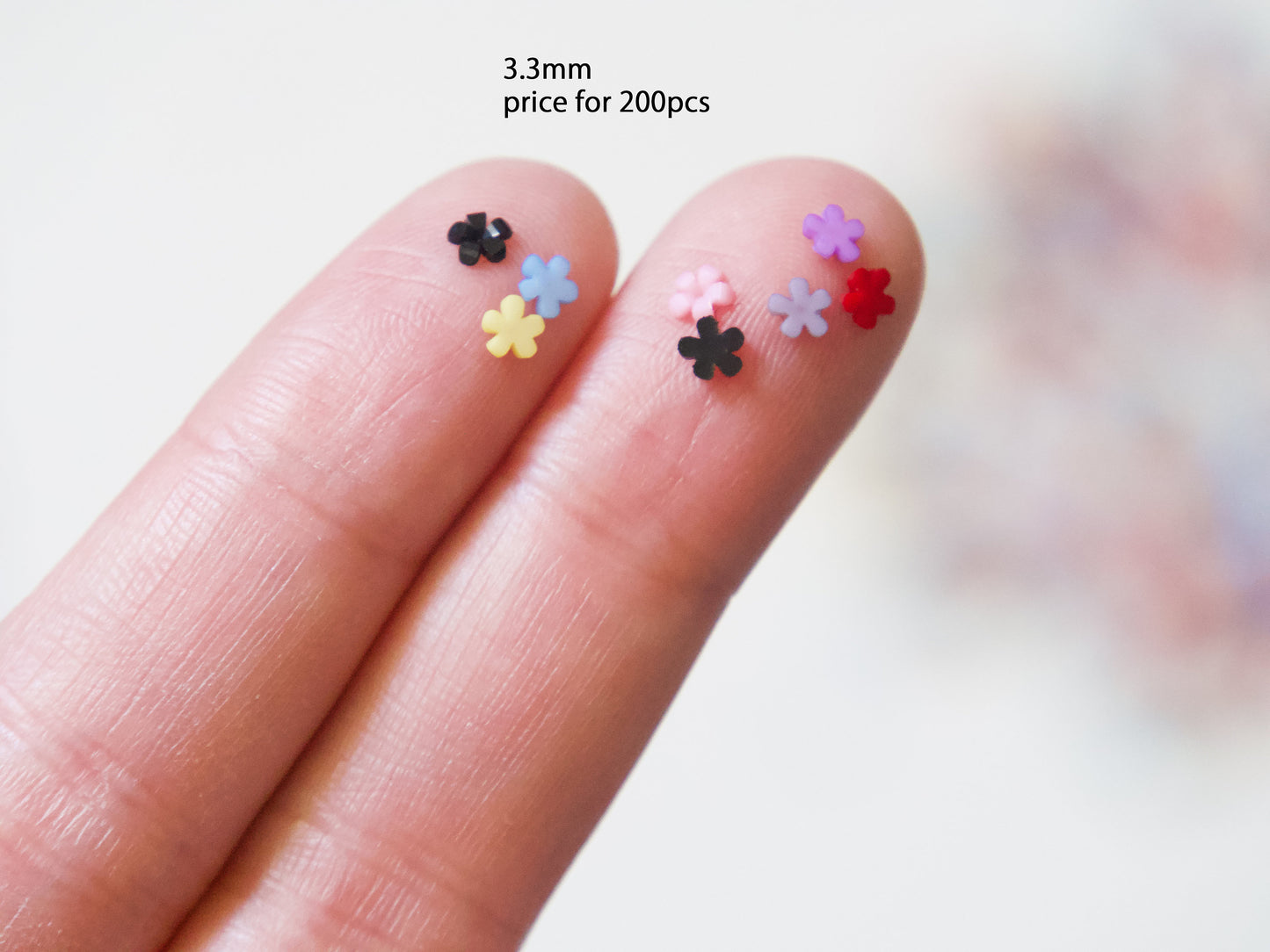 200pcs Mini 3D Floral Nail Decal/ Colorful Flower Nail DIY charm for nail Gel Polish Acrylic Design/ Ins Flower multi color Nails Supply