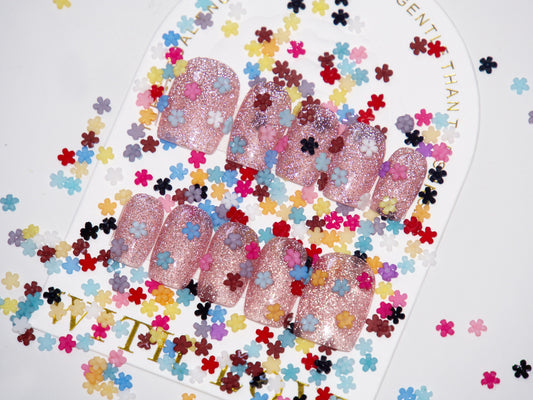 200pcs Mini 3D Floral Nail Decal/ Colorful Flower Nail DIY charm for nail Gel Polish Acrylic Design/ Ins Flower multi color Nails Supply