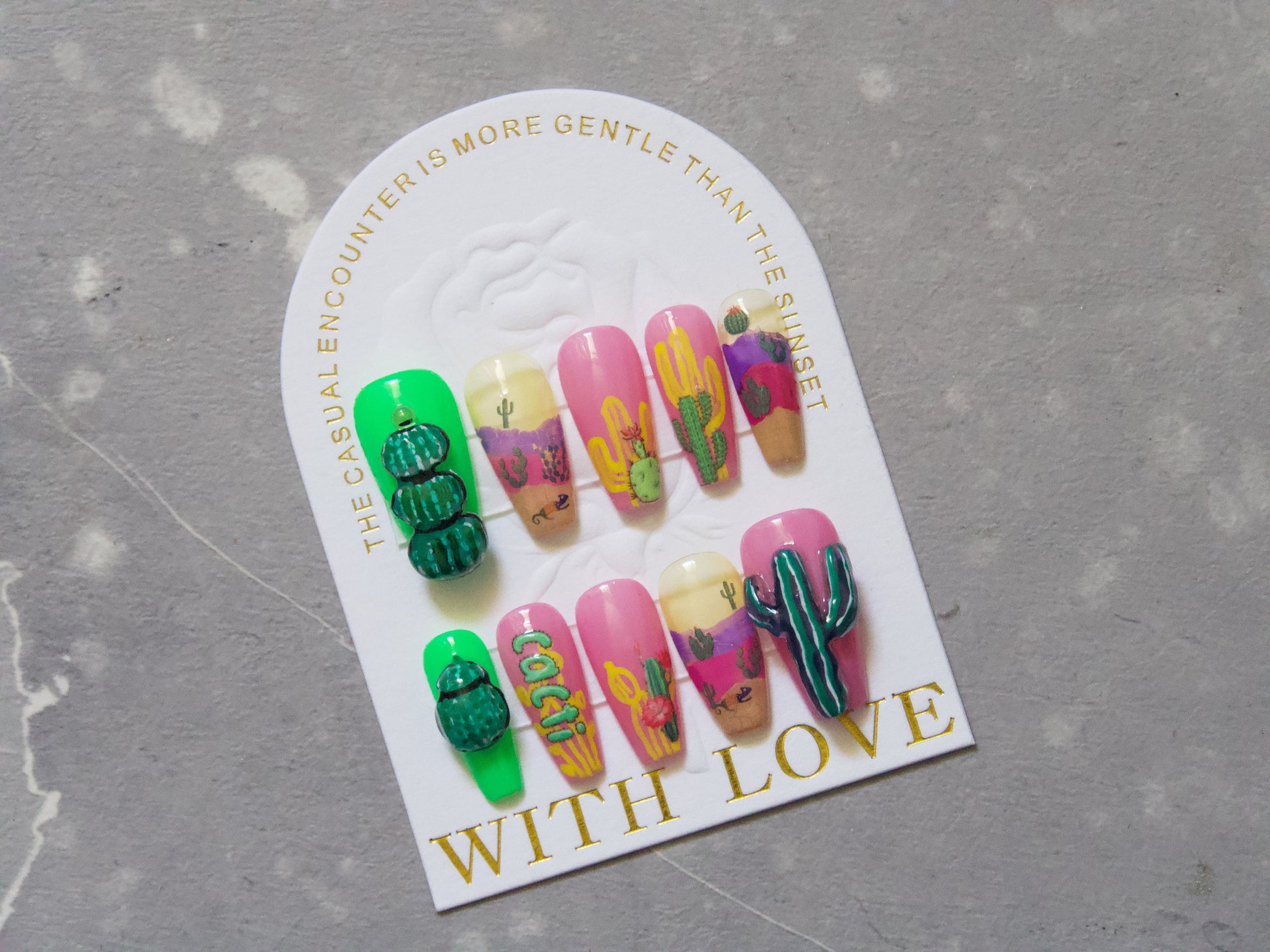 Succulent Plant Desert Cactus Nail Art Sticker/ Botany Echeveria elegans Succulents Green Plants Stickers/ Cacti Cereus Sticker for Manicure