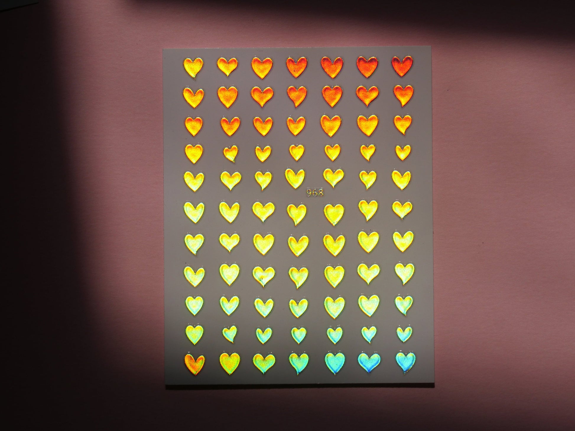 Holographic Silver Heart Star Rose Nail Stickers/ Iridescent Silver Reflective Peel off Sticker Decals/ Holiday Manicure Selection