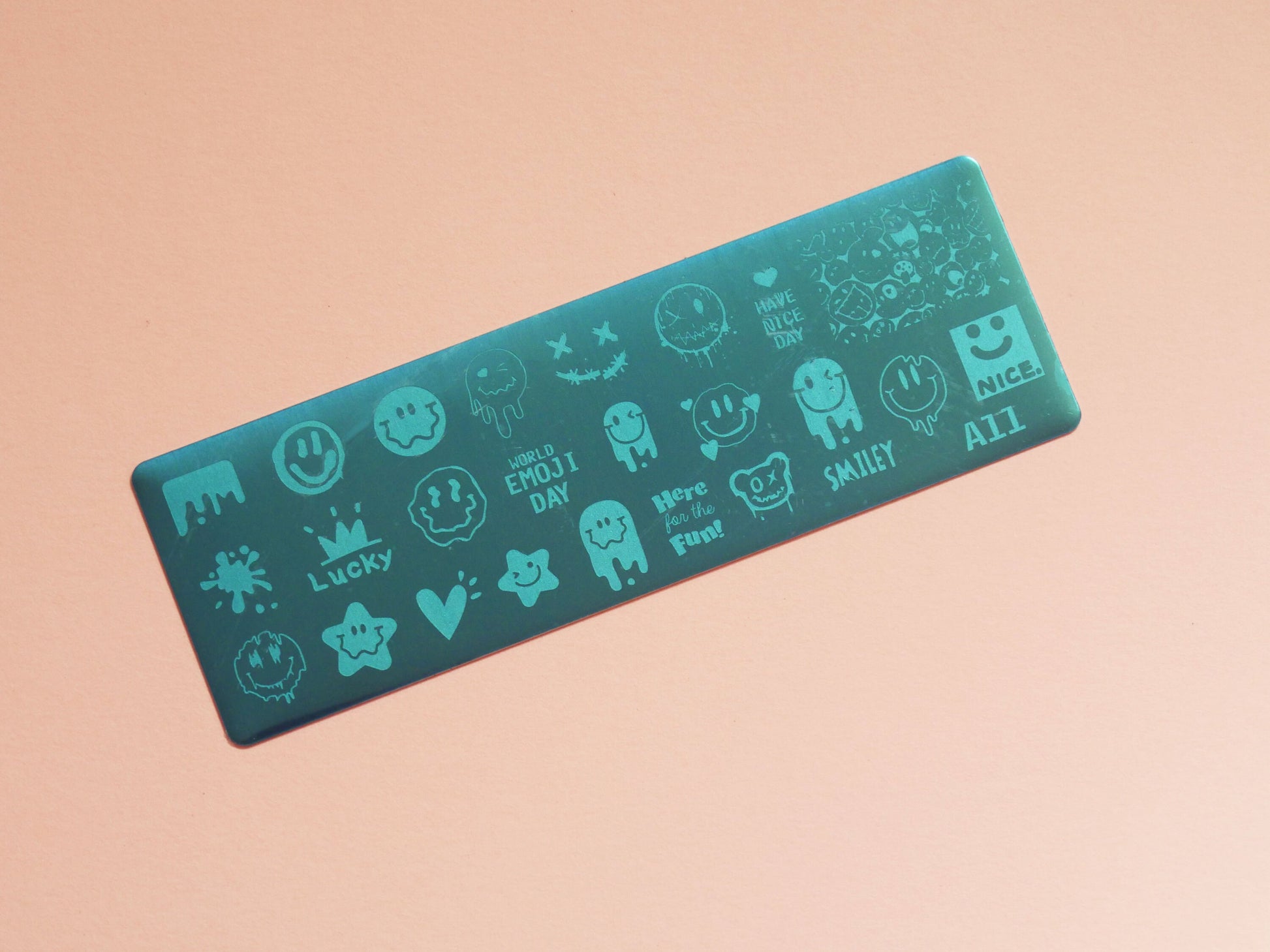 Melting Emoji French Nail Art Stamping Template Plates/ Smiley Face Melted Kawaii Lovely Lucky Patterns Stamp Plate Manicure Nail Designs