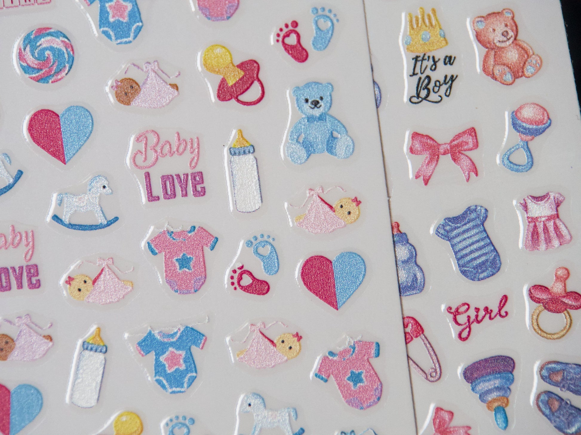 Baby Shower Nail Sticker /Baby Shower Favor Ideas Children Infant Kids Stickers Self Adhesive Decals/ It's a girl ! It's a boy Nail Decal