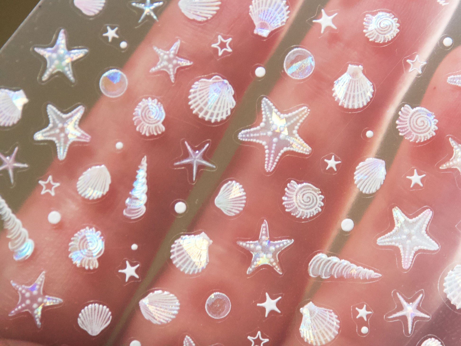 Iridescent Star Fish Shell Nail Art Decal Sticker