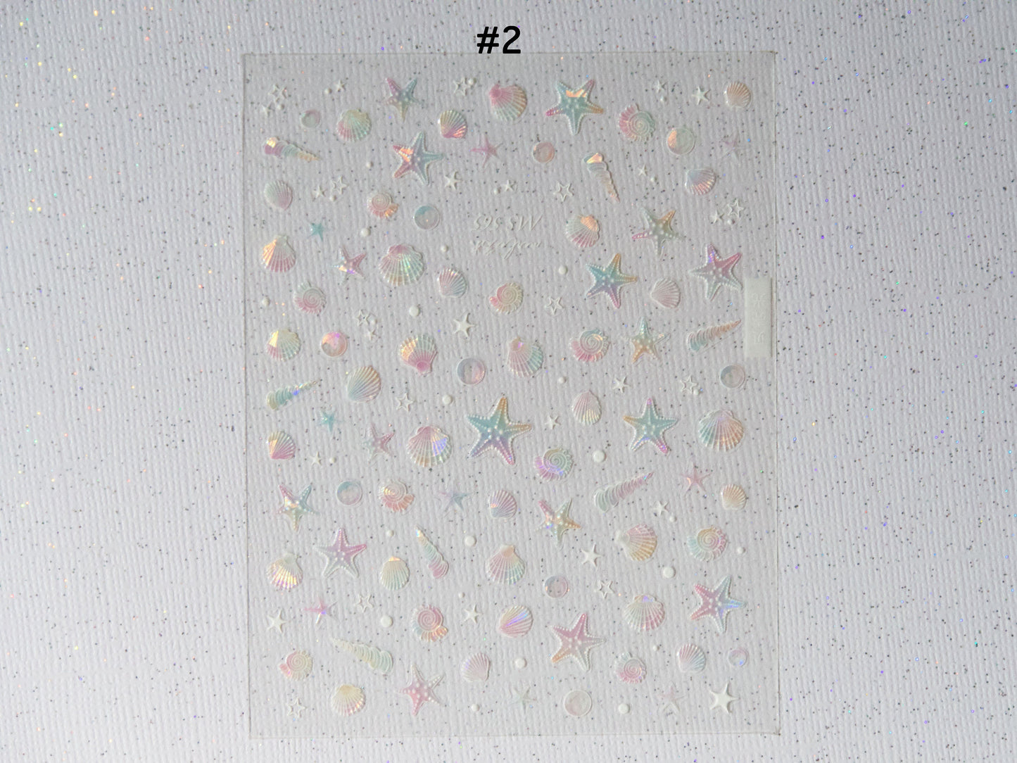 Iridescent Star Fish Shell Nail Art Decal Sticker