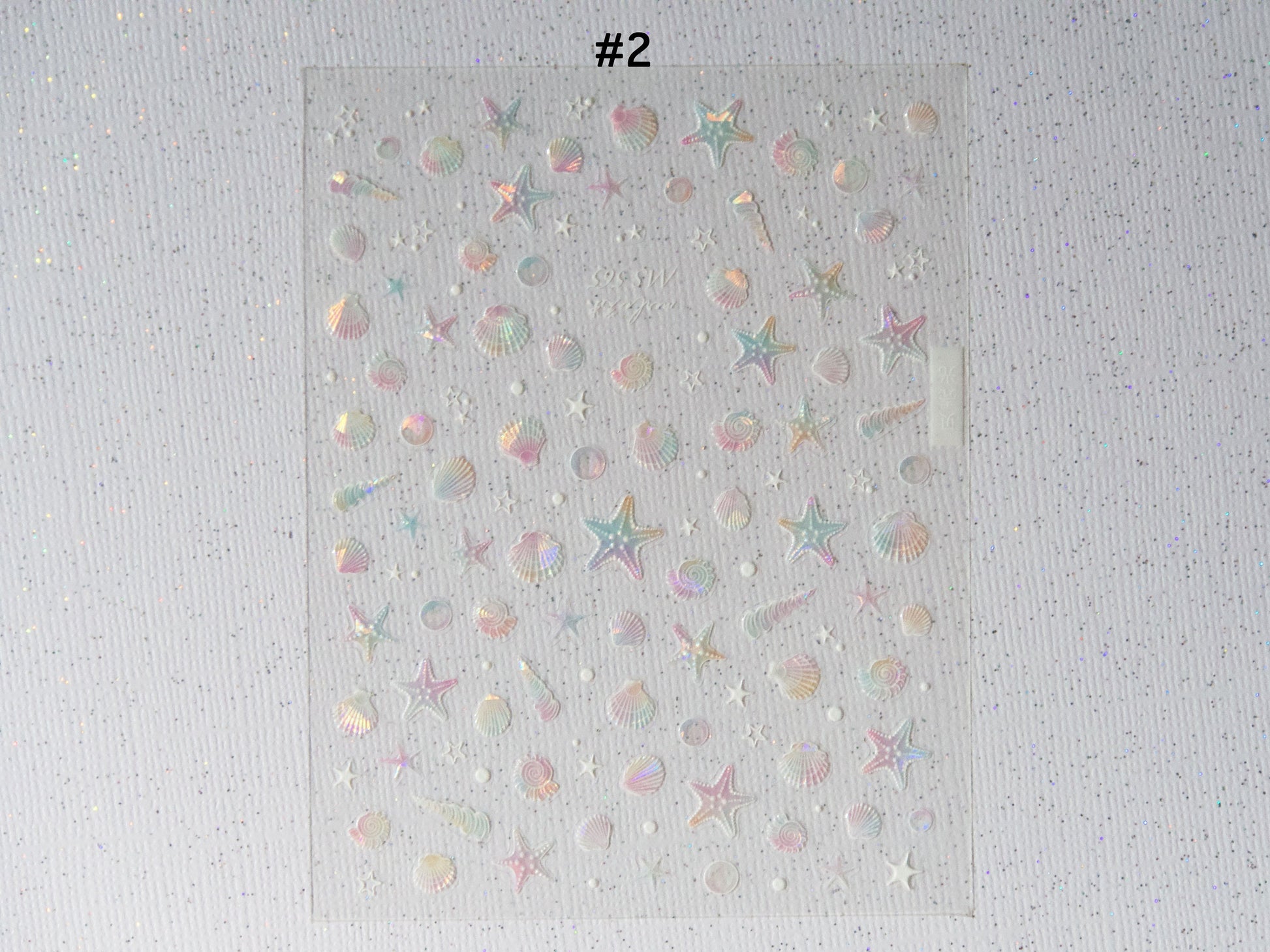 Iridescent Star Fish Shell Nail Art Decal Sticker