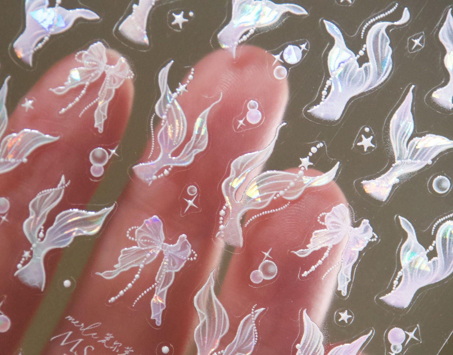 Iridescent Star Fish Shell Nail Art Decal Sticker
