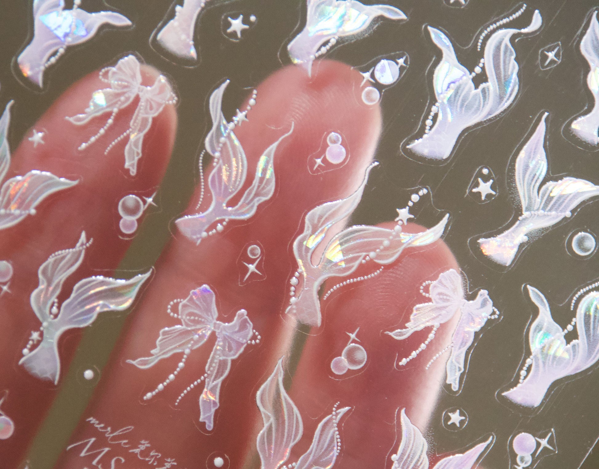 Iridescent Star Fish Shell Nail Art Decal Sticker