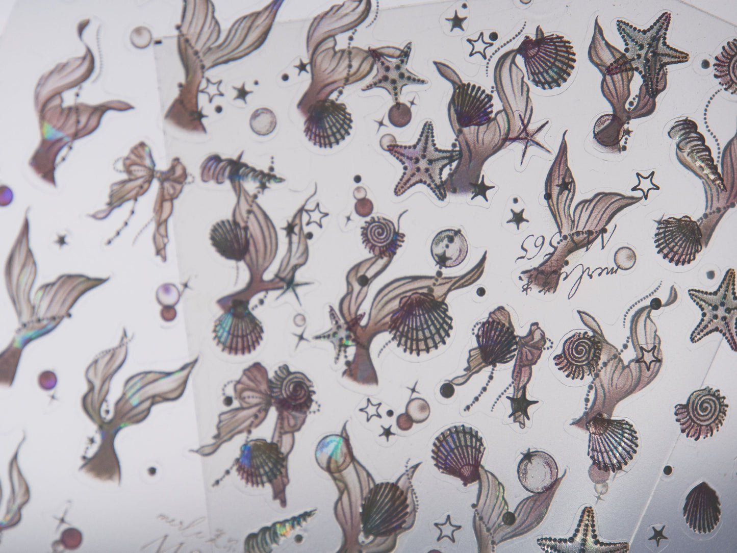 Iridescent Star Fish Shell Nail Art Decal Sticker