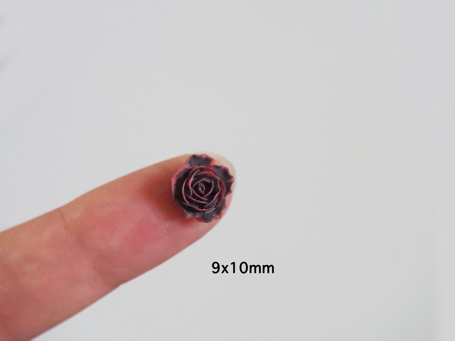 3D Rose Flower Studs: Resin Peony Charms for Nail Art (30pcs)
