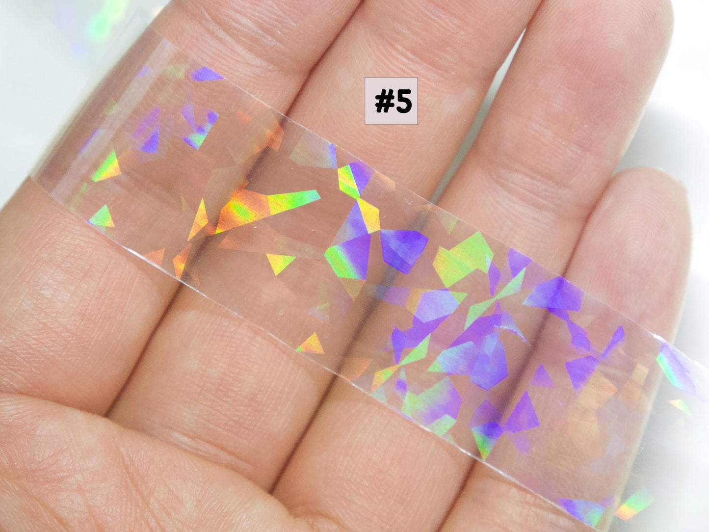 Iridescent Rainbow Nail Art Foil: Chameleon Opal Star Decal