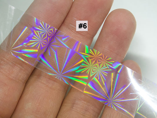 Iridescent Rainbow Nail Art Foil: Chameleon Opal Star Decal