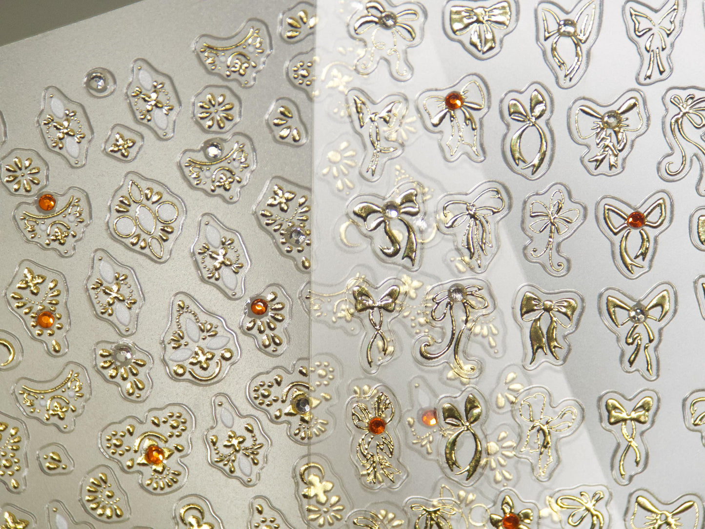 Gold Baroque Nail Stickers: 3D Embossed Vintage Art