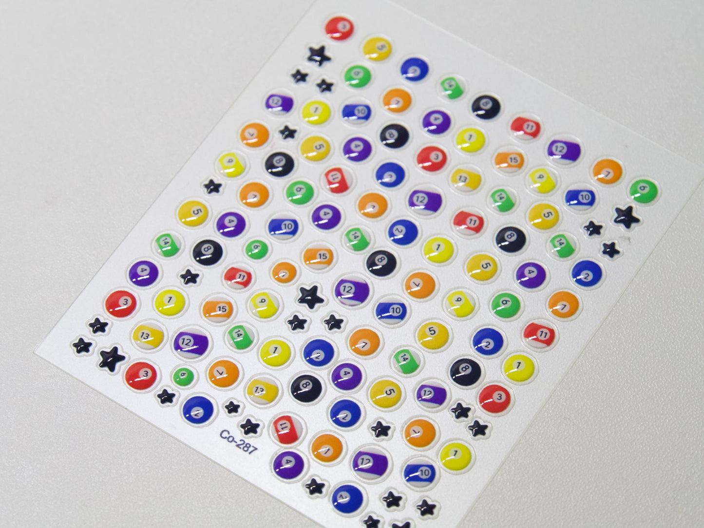 3D 8-Ball Pool Nail Stickers: Jelly Billiard Art Decals