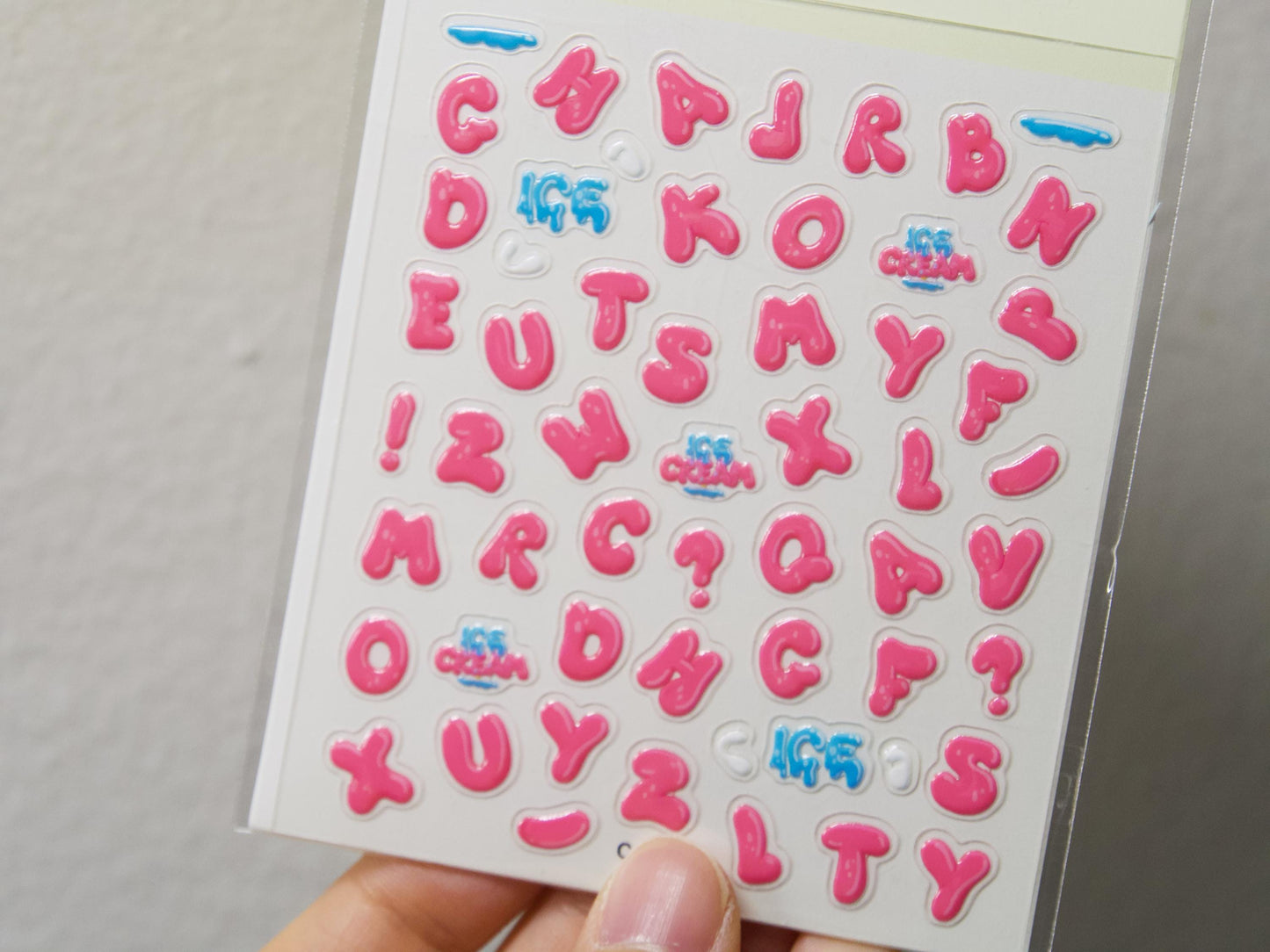 Pink Puffy 3D Letter Nail Stickers: Y2K Bubble Font Decals