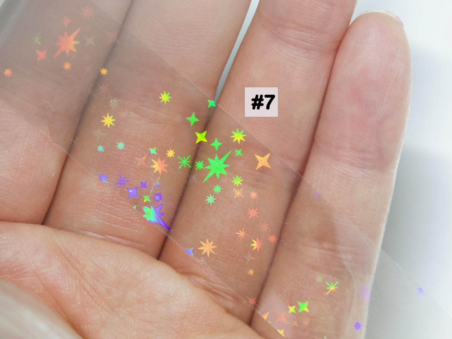 Iridescent Rainbow Nail Art Foil: Chameleon Opal Star Decal