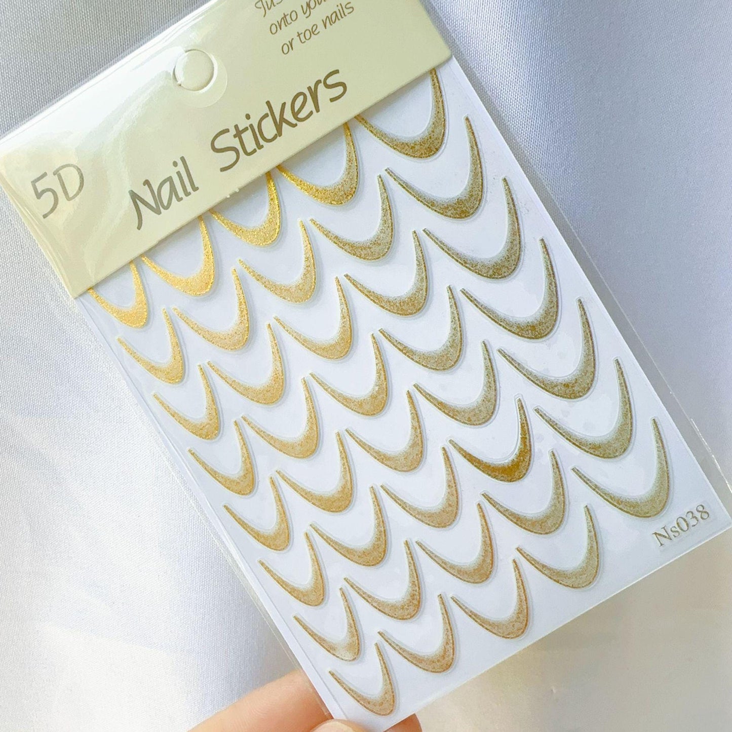 French Gradient Nail Stickers: Gold Silver Ombre DIY Nail Art