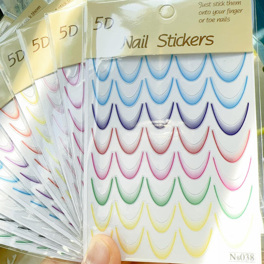 French Gradient Nail Stickers: Gold Silver Ombre DIY Nail Art