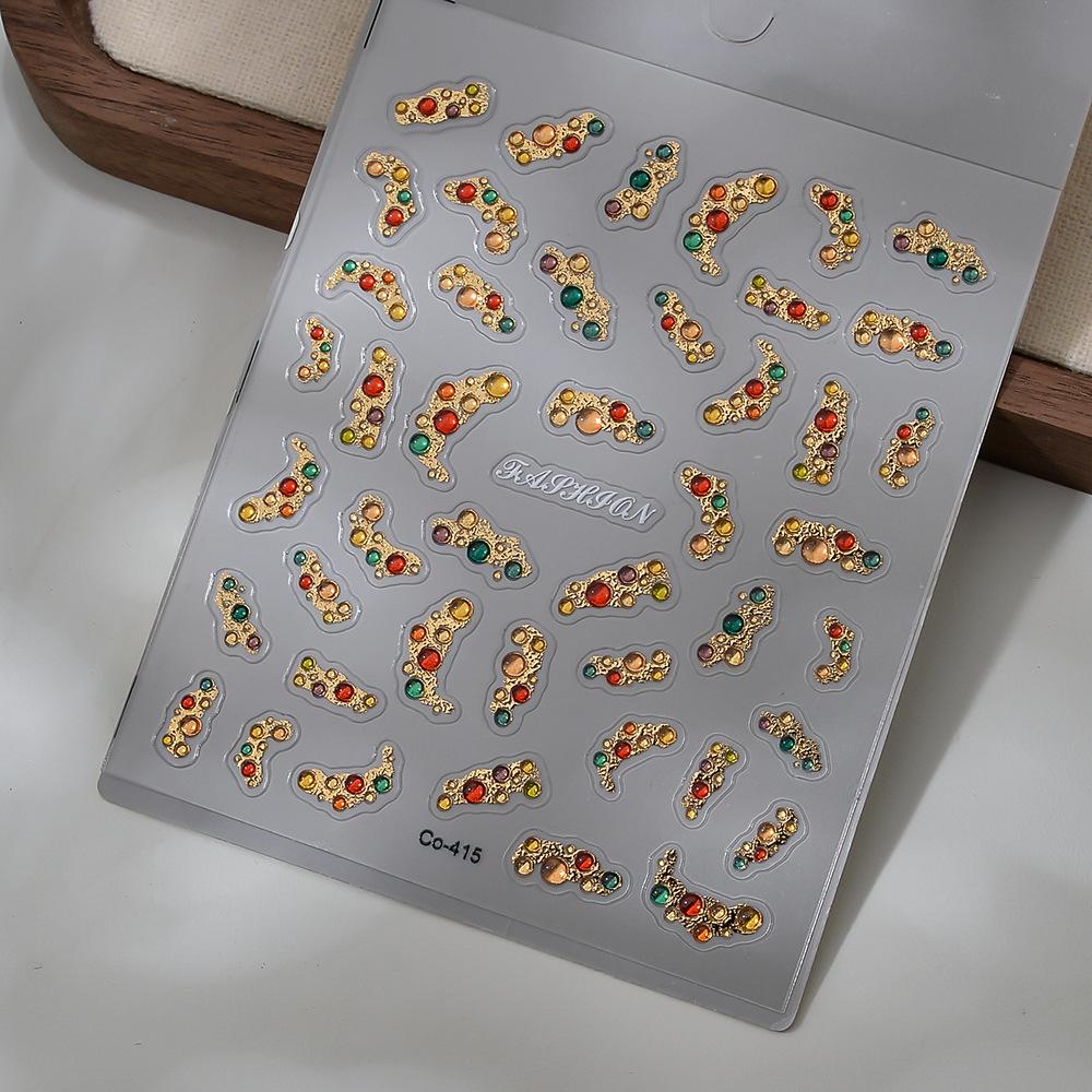 Rhinestone Effect Nail Stickers: Icy Gem & Jewelry Decals