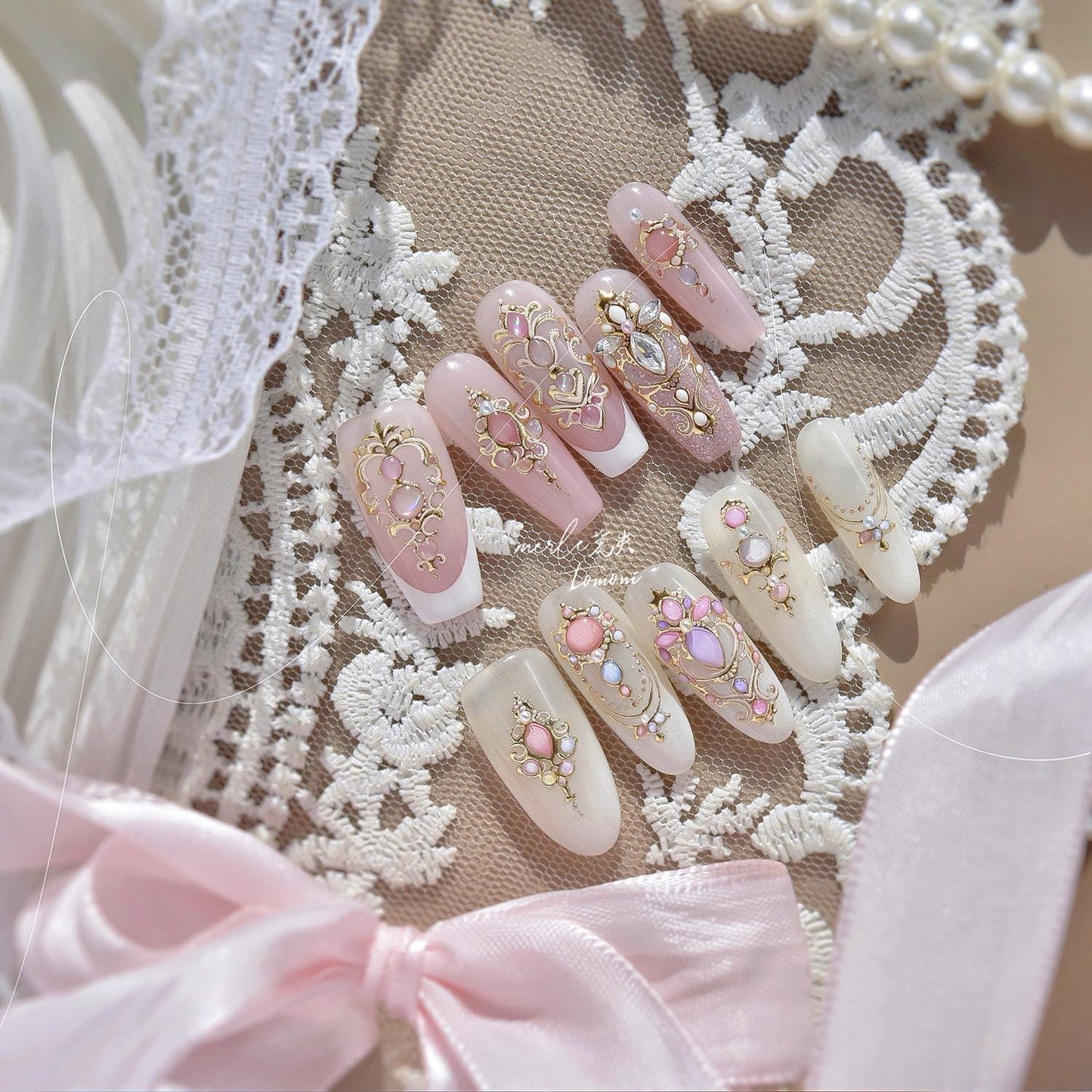 Gilded Butterfly Wand Chandelier Nail Stickers: 3D Embossed Decals