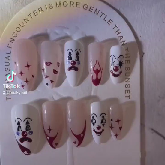 Spooky Clown Face Halloween Nail Sticker